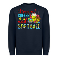 Navy I Run On Coffee And Softball Frappe Heavyweight Sweatshirt - FaDigitalArtStudio