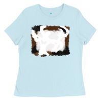 Baby Blue cowhide frames background Ladies Tee - RanaPortraitStore