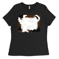 Black cowhide frames background Ladies Tee - RanaPortraitStore