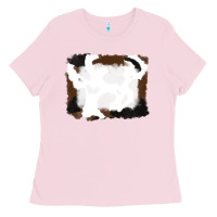 Bubblegum Pink cowhide frames background Ladies Tee - RanaPortraitStore