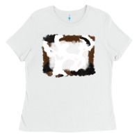 White cowhide frames background Ladies Tee - RanaPortraitStore