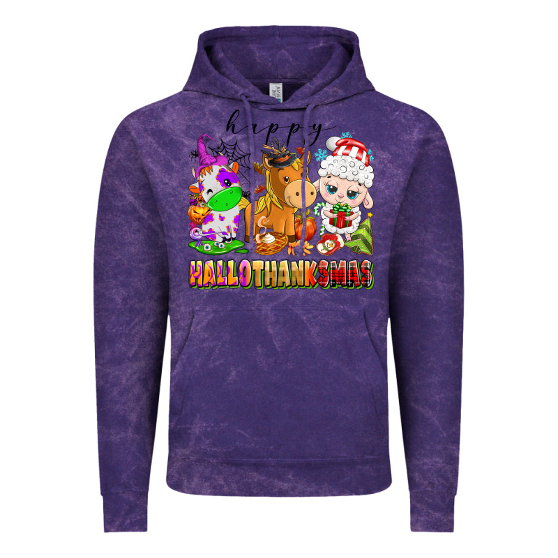 Happy Hallothanksmas Farm Animals Vintage Hoodie by texasbilliewilder | Teevron