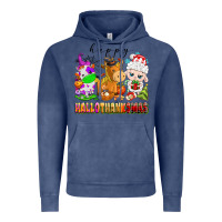 Vintage Denim happy hallothanksmas farm animals Vintage Hoodie - texasbilliewilder