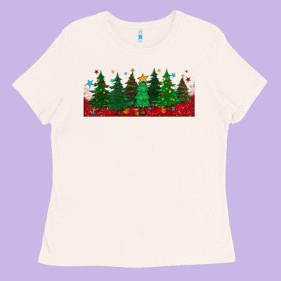 Christmas Trees Libbey Glass Ladies Tee Designed By Bundleandbundleshop