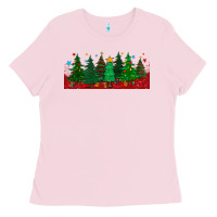 Bubblegum Pink christmas trees libbey glass Ladies Tee - BundleAndBundleShop