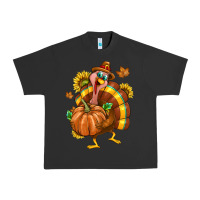 Pigment Black Thanksgiving Turkey Urban Heavy Tee - texasbilliewilder