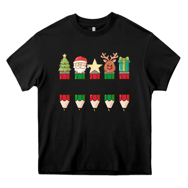 Add Your Personalization Christmas Pencils Heavy Core Tee by MaliasSmallBusiness | Teevron