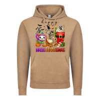 Vintage Coffee happy hallothanksmas skeleton coffee cups Vintage Hoodie - texasbilliewilder