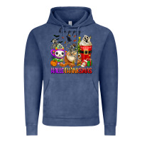 Vintage Denim happy hallothanksmas skeleton coffee cups Vintage Hoodie - texasbilliewilder