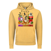 Vintage Mustard happy hallothanksmas skeleton coffee cups Vintage Hoodie - texasbilliewilder
