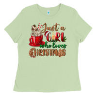 Matcha just a girl who loves christmas Ladies Tee - BundleAndBundleShop