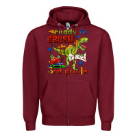 Burgundy ready to crush 3rd grade Zipper Hoodie - BundleAndBundleShop