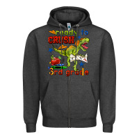 Charcoal Heather ready to crush 3rd grade Zipper Hoodie - BundleAndBundleShop