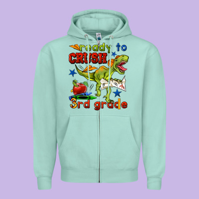 Ready To Crush 3rd Grade Zipper Hoodie Designed By Bundleandbundleshop