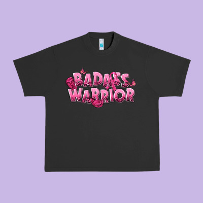 Badass Warrior Breast Cancer Urban Heavy Tee Designed By Nancycooperartshop