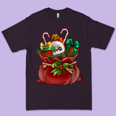 Christmas Santa Claus Bag Premium Tee Designed By Bundleandbundleshop