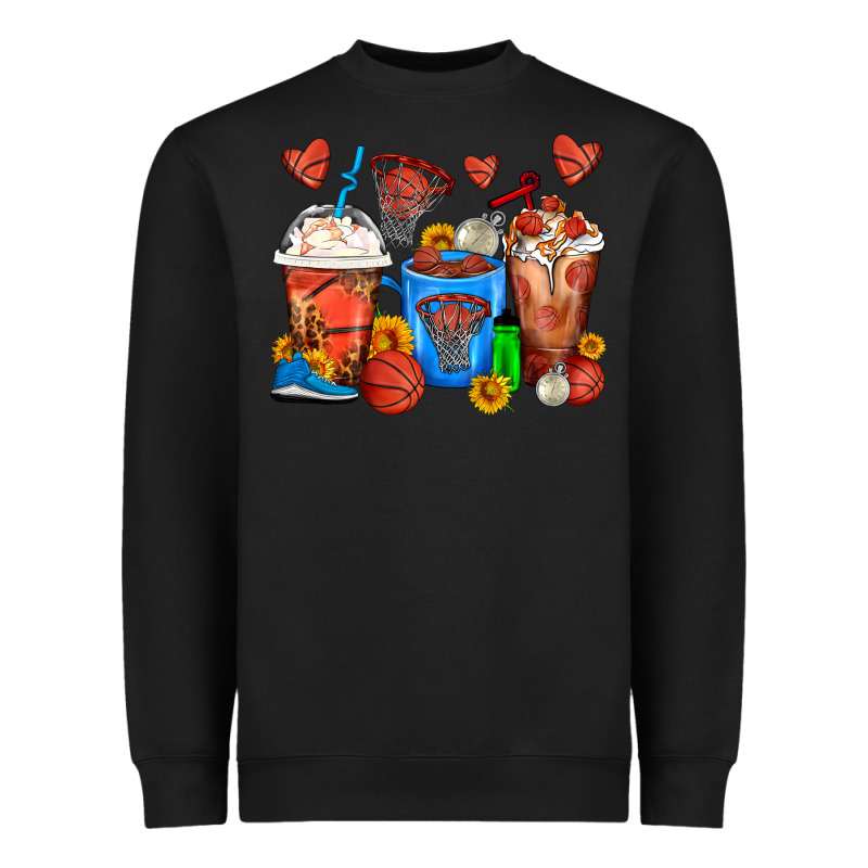 Basketball Coffee Cups Heavyweight Sweatshirt by FaDigitalArtStudio | Teevron