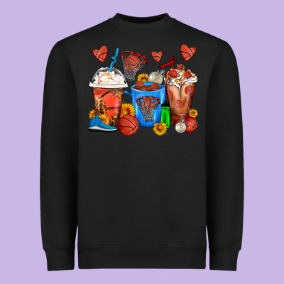 Basketball Coffee Cups Heavyweight Sweatshirt Designed By Fadigitalartstudio