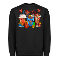 Black Basketball Coffee Cups Heavyweight Sweatshirt - FaDigitalArtStudio