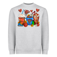 Heather Grey Basketball Coffee Cups Heavyweight Sweatshirt - FaDigitalArtStudio