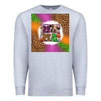 Heather Grey halloween cow mama Premium Sweatshirt - LillyAllenDesigns