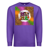 Purple halloween cow mama Premium Sweatshirt - LillyAllenDesigns