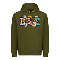 Army Green dog paw love Premium Hoodie - RanaPortraitStore