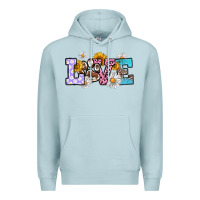 Blue Mist dog paw love Premium Hoodie - RanaPortraitStore