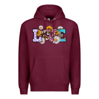 Burgundy dog paw love Premium Hoodie - RanaPortraitStore