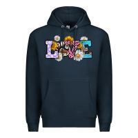 Navy dog paw love Premium Hoodie - RanaPortraitStore