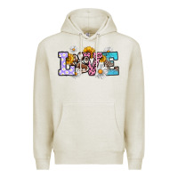 Oatmeal Heather dog paw love Premium Hoodie - RanaPortraitStore