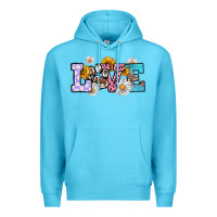 Ocean Blue dog paw love Premium Hoodie - RanaPortraitStore