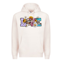 Pale Pink dog paw love Premium Hoodie - RanaPortraitStore