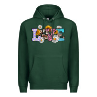 Sports Green dog paw love Premium Hoodie - RanaPortraitStore
