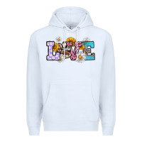 White dog paw love Premium Hoodie - RanaPortraitStore