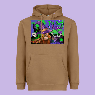 Too Cute To Spook Baby Orangutan Heavyweight Hoodie Designed By Lillyallendesigns