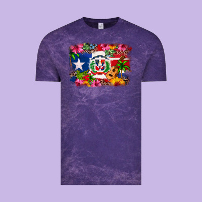Dominican Republic And Puerto Rico Flag Vintage Tee Designed By Texasbilliewilder