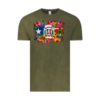 Vintage Olive Dominican Republic and Puerto Rico Flag Vintage Tee - texasbilliewilder