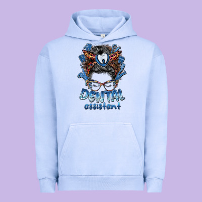 Dental Assistant Messy Bun Urban Hoodie Designed By Barkaloodesign