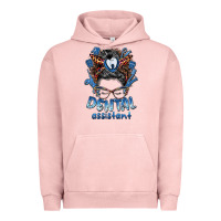 Pigment Salmon dental assistant messy bun Urban Hoodie - BarkalooDesign