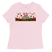 Bubblegum Pink just a girl who loves christmas libbey glass Ladies Tee - BundleAndBundleShop