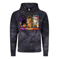 Cloud Black happy hallothanksmas cats Vintage Hoodie - texasbilliewilder