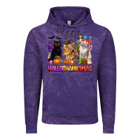 Cloud Purple happy hallothanksmas cats Vintage Hoodie - texasbilliewilder