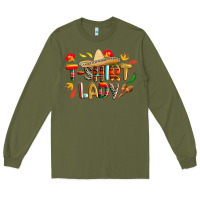Army Green cinco de mayo lady Long Sleeve Tee - CowGirlArtShop