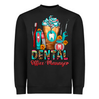 Black Dental Office Manager cold drink frappe Heavyweight Sweatshirt - FaDigitalArtStudio