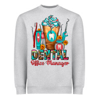 Heather Grey Dental Office Manager cold drink frappe Heavyweight Sweatshirt - FaDigitalArtStudio