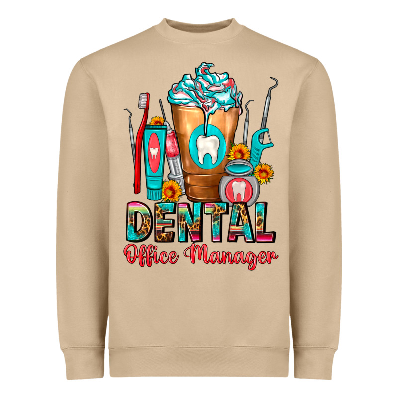 Dental Office Manager Cold Drink Frappe Heavyweight Sweatshirt by FaDigitalArtStudio | Teevron