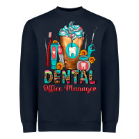 Navy Dental Office Manager cold drink frappe Heavyweight Sweatshirt - FaDigitalArtStudio