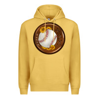 Antique Gold baseball with sunflower round earrings Premium Hoodie - BundleAndBundleShop