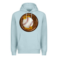 Blue Mist baseball with sunflower round earrings Premium Hoodie - BundleAndBundleShop
